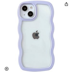* 2 FOR $8 CASES!* iPhone 13 Pro Purple Curly Wave Frame case, Soft Shockproof